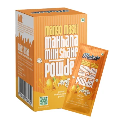 Maksip Makhana Milk Shake Premix – Mango Masti (6 sachets)