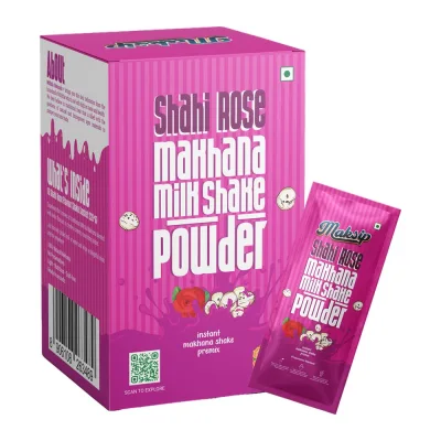 Maksip Makhana Milk Shake Premix – Shahi Rose (6 sachets)