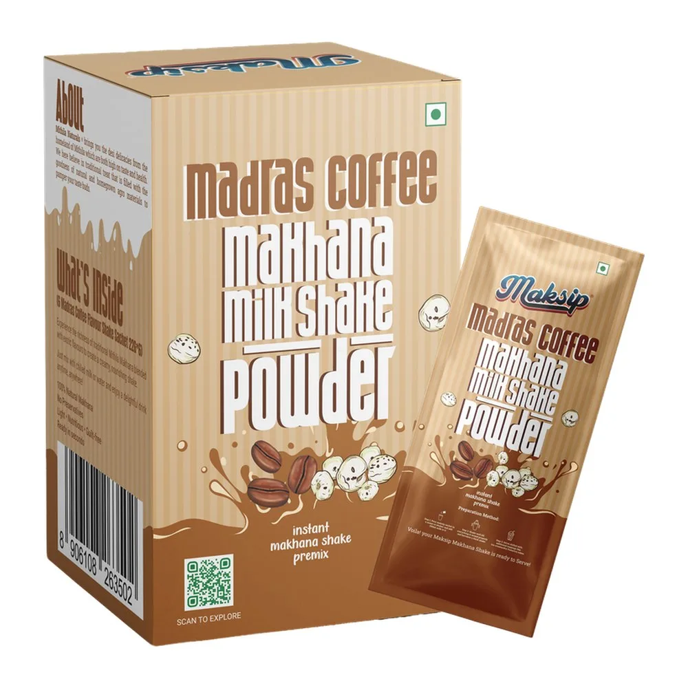 Maksip Makhana Milk Shake Premix – Madras Coffee (6 sachets)